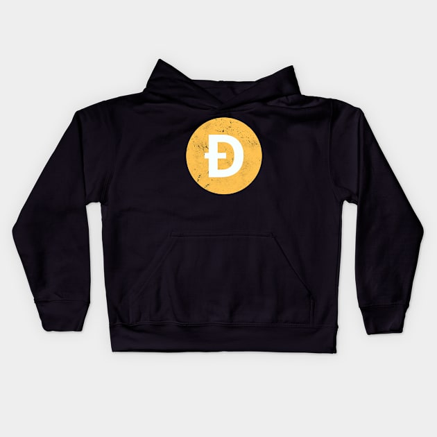 Vintage Dogecoin Cryptocurrency Token Kids Hoodie by Yasna